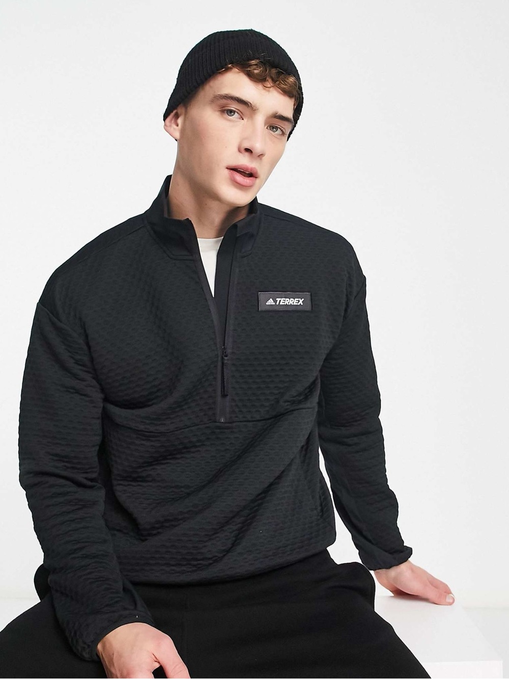 Adidas Terrex Waffle Half Zip Jacket in Black- Men’s Large